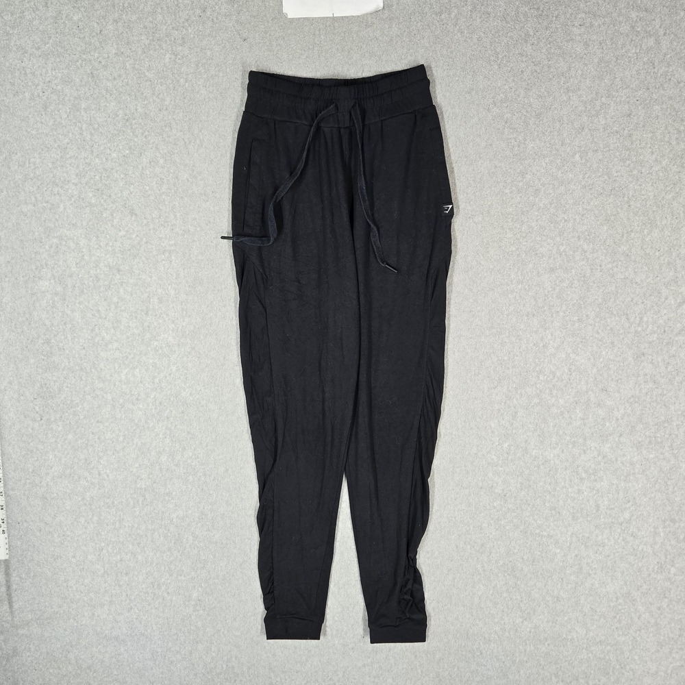Gymshark Women Activewear Pants XS Black Nylon Polyester Jogger 27.5" Inseam